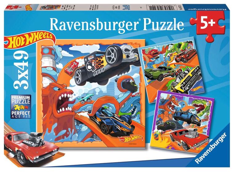 Product Image for Ravensburger Puslespill - Hot Wheels 3x49 brikker