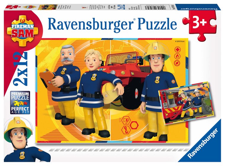 Product Image for Ravensburger Puslespill, Fireman Sam in Action 2x12 brikker