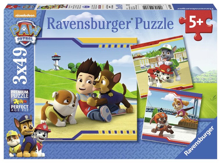 Product Image for Ravensburger Puslespill, Paw Patrol - Fury Heroes 3x49 brikker