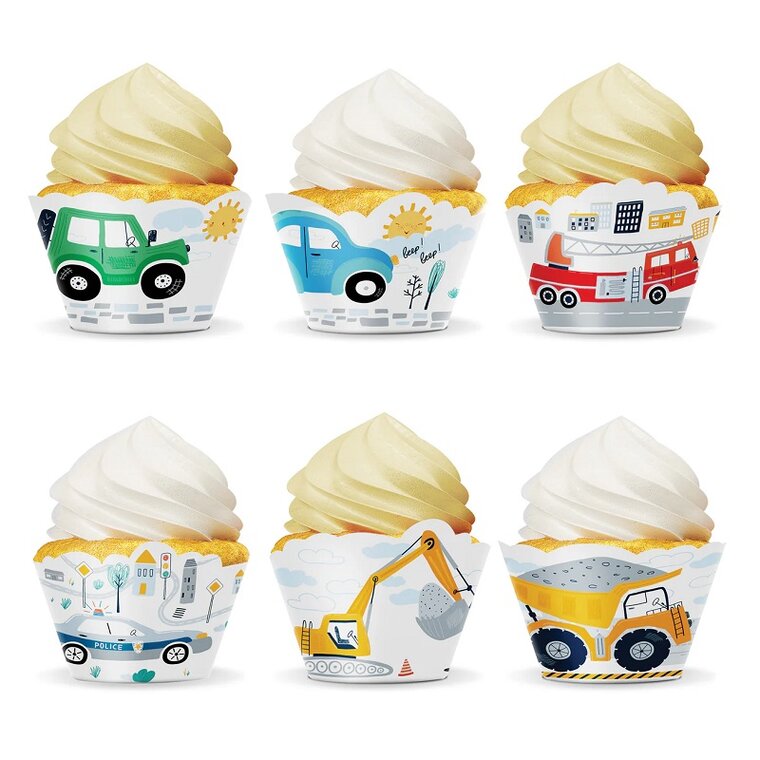 Product Image for Kjøretøy Cupcake wrappers 6 stk.