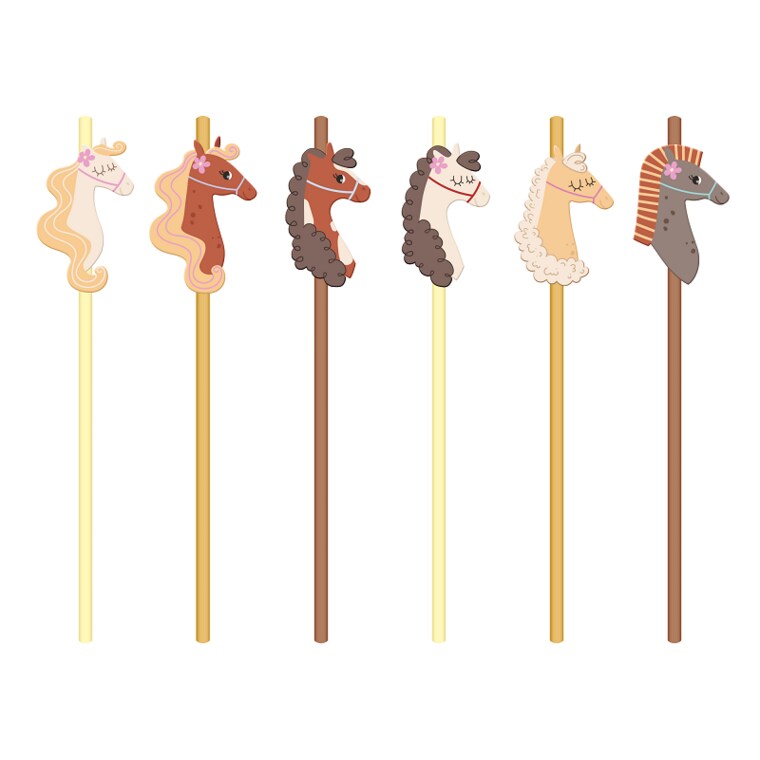 Product Image for Pappsugerør med Hester 6 stk.
