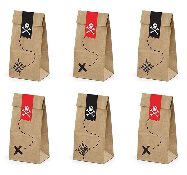 Product Image for Pirates Party - Godteposer i papir 6 stk.