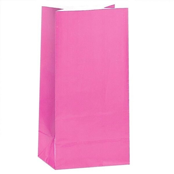Product Image for Godteposer i papir - Mørkerosa 12 stk.
