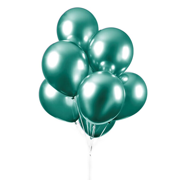 Product Image for Ballonger - Mørkegrønn Chrome 10 stk.