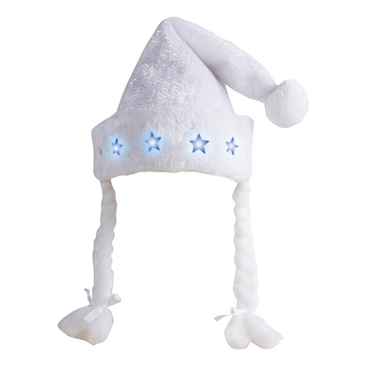 Product Image for Hvit nisselue med LED-lys barnestørrelse
