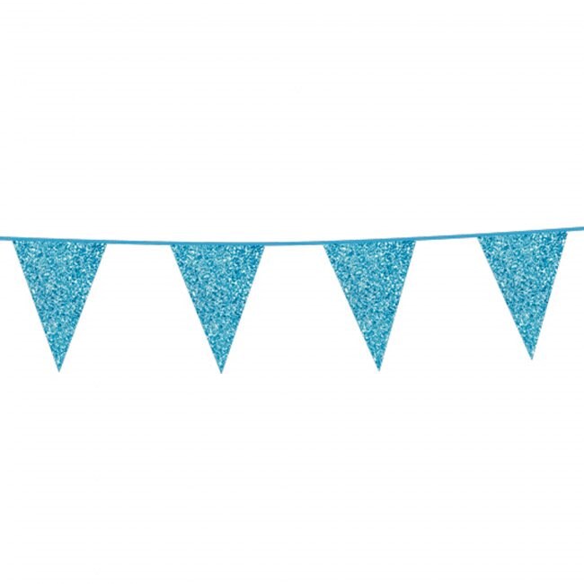 Product Image for Glitrende flaggirlander i blå 6 meter