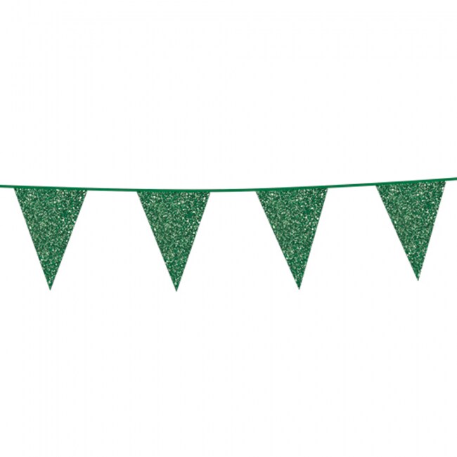 Product Image for Glitrende flaggirlander i grønn 6 meter