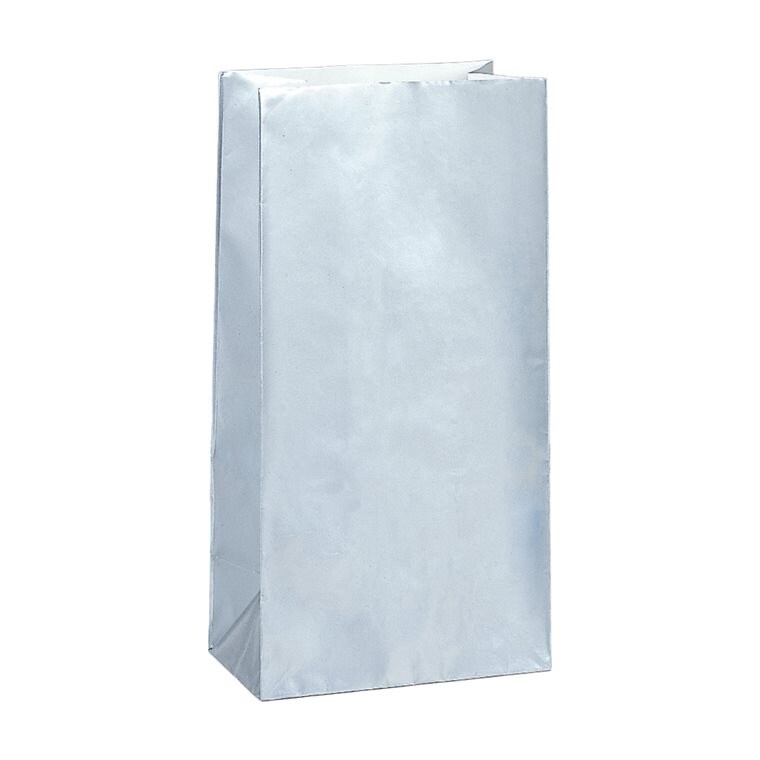 Product Image for Godteposer i papir - Sølvmetallic 10 stk.
