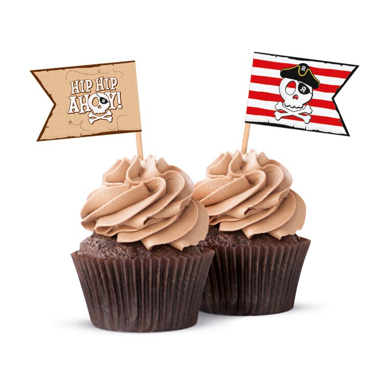 Product Image for Navn: Pirate Hip Hip Ahoy Muffinsdekorasjoner 12 stk.