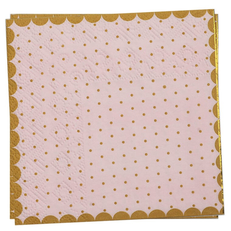 Product Image for Servietter - Prikkete i rosa og gull 20 stk.