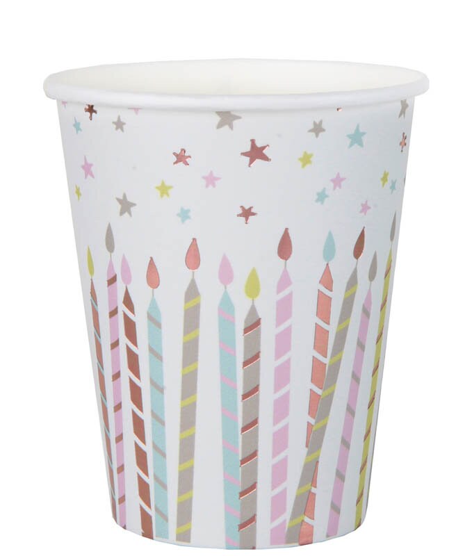 Product Image for Bursdagskake Rosegull - Pappkopper 10 stk.