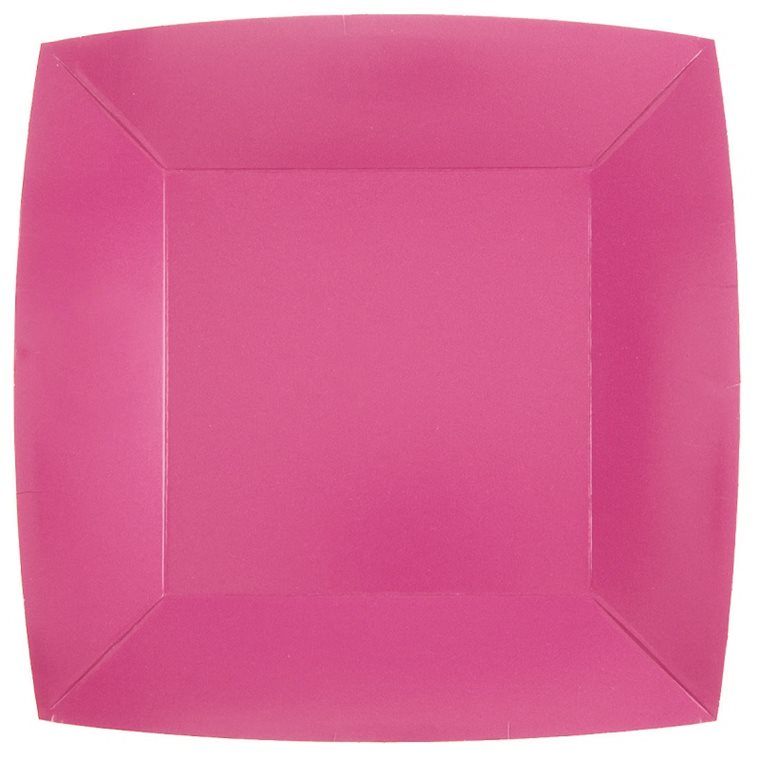 Product Image for Papptallerkener 23 cm - Mørkerosa 10 stk.