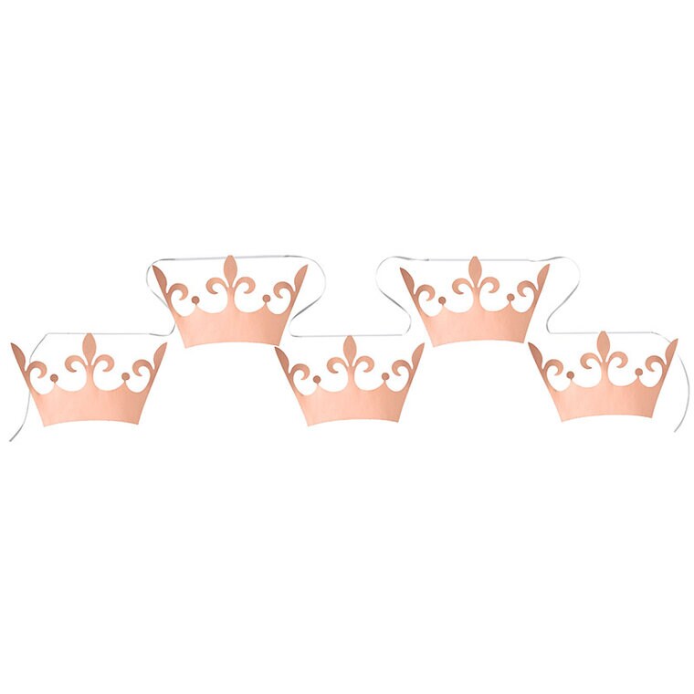 Product Image for Prinsesse - Girlander med kroner i rosa gull 6 meter