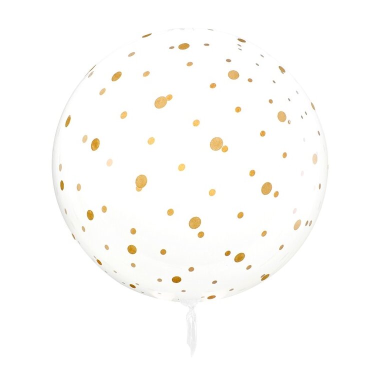 Product Image for Rund gjennomsiktig ballong med gullprikker 60 cm