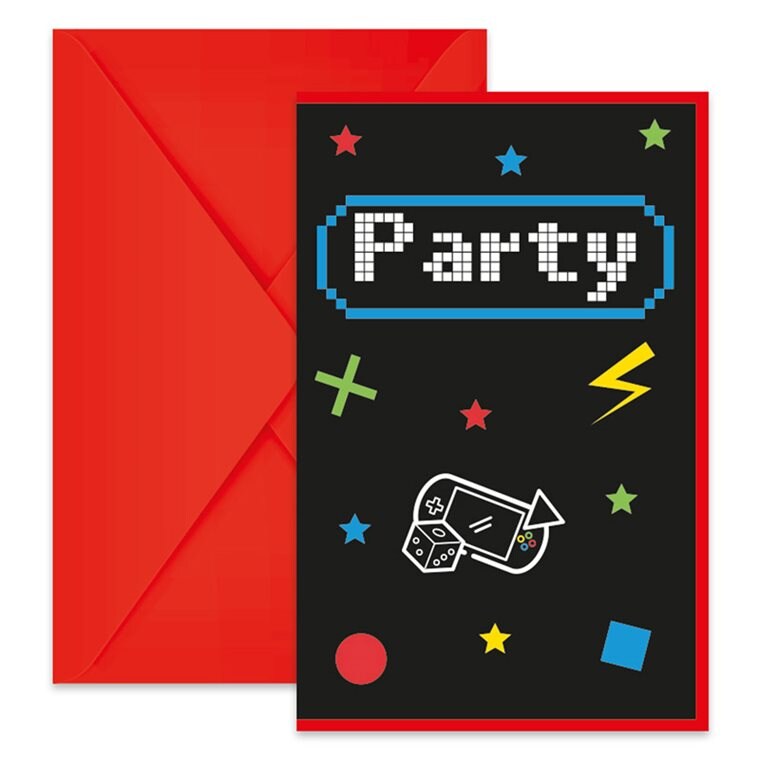 Product Image for Gamers Party - Invitasjonser med konvolutter 6 stk.