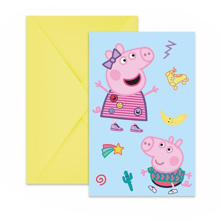 Product Image for Peppa Gris - Invitasjoner med konvolutter 6 stk.