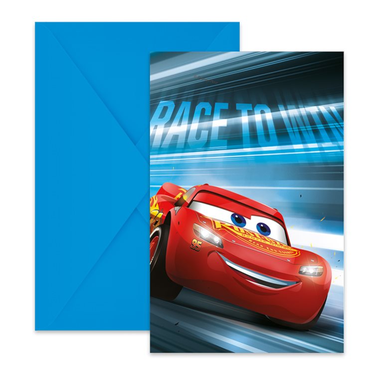 Product Image for Disney Biler - Invitasjoner med konvolutter 6 stk.