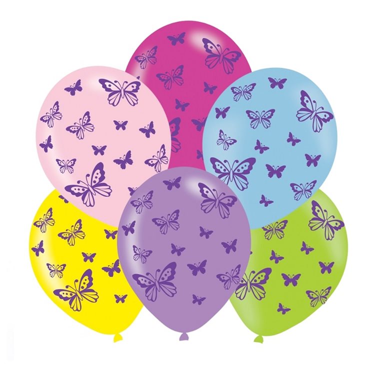Product Image for Ballonger med sommerfugler 6 stk.