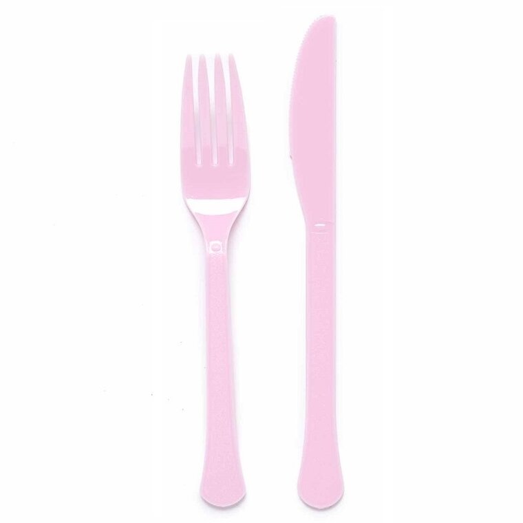 Product Image for Plastbestikk Lyserosa 24 stk.