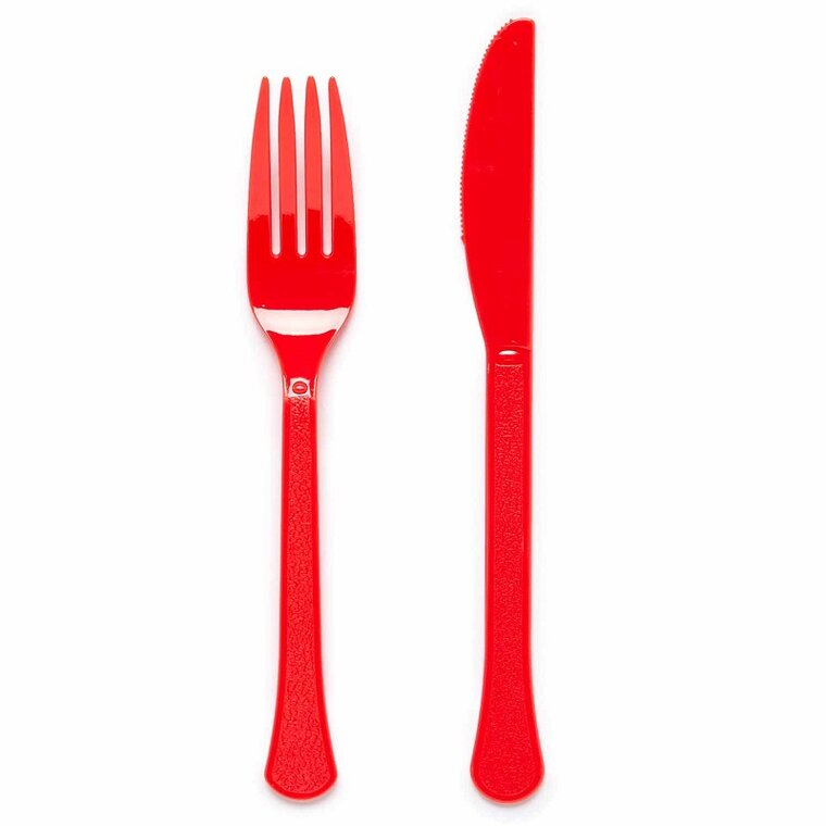 Product Image for Plastbestikk Røde 24 stk.