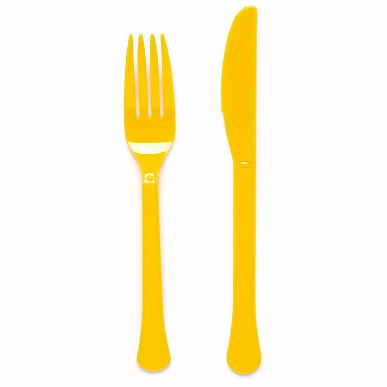 Product Image for Plastbestikk Gule 24 stk.