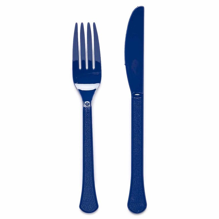 Product Image for Plastbestikk Mørkeblå 24 stk.