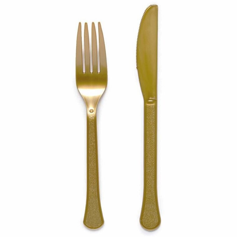 Product Image for Plastbestikk Gullfargede 24 stk.