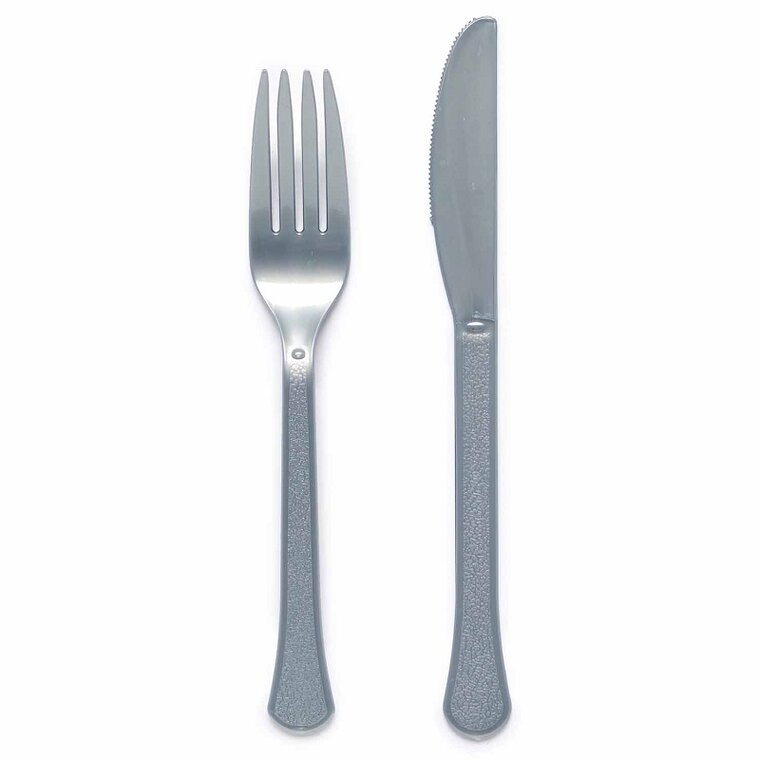 Product Image for Plastbestikk Sølvfargede 24 stk.