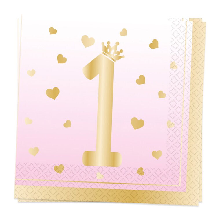 Product Image for Ombréfargede servietter i rosa, 1 år, 16 stk.
