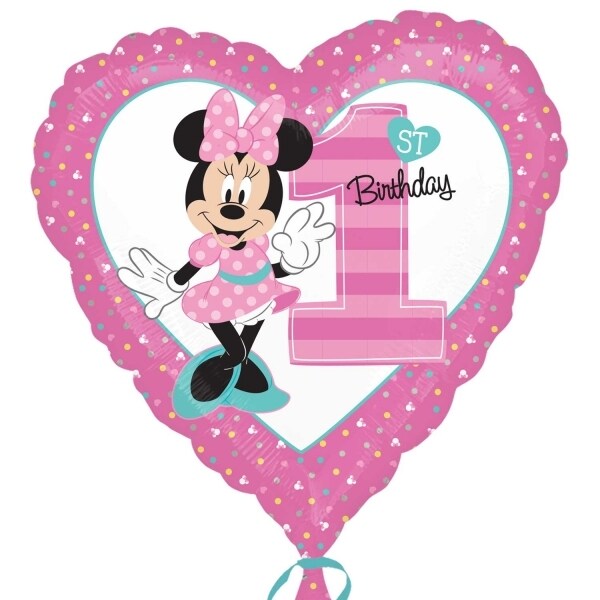 Product Image for Minnie Mus 1 år, Hjerteformet folieballong