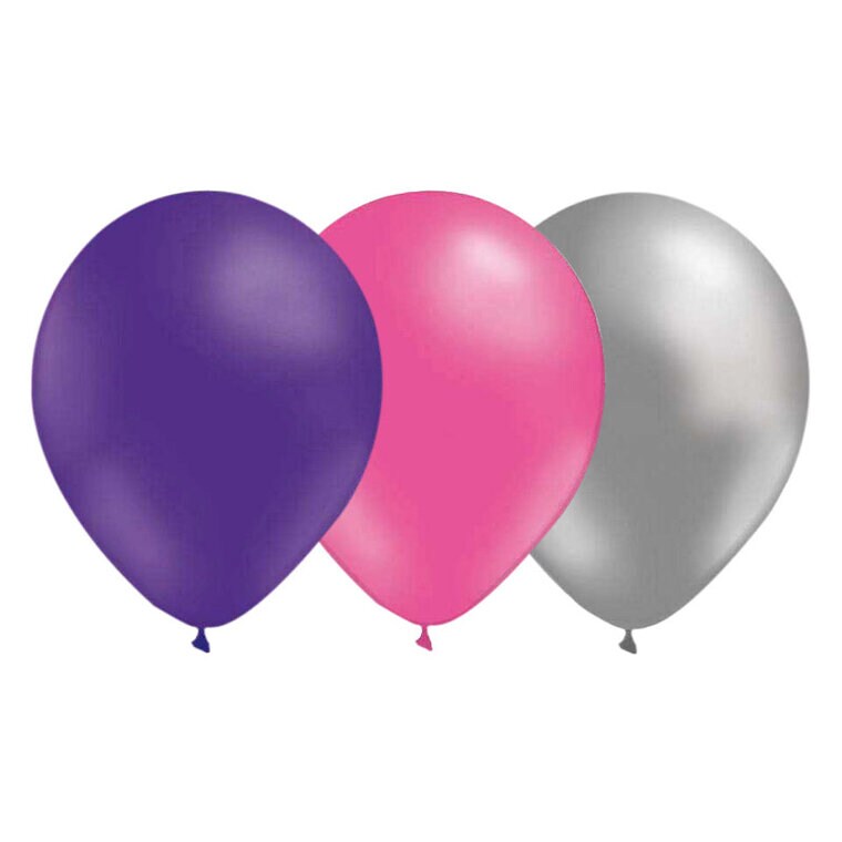 Product Image for Ballongkombo - Lilla-Rosa-Sølv 15 stk.