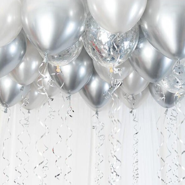 Product Image for Ballongsett til tak - Sølv/Chrome