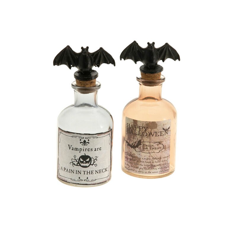 Product Image for Halloween dekorasjon - Glassflaske med flaggermus