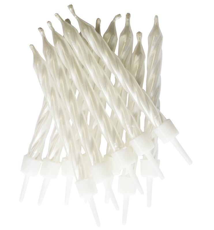 Product Image for Kakelys - Skruer i hvit perlemor 12 stk.
