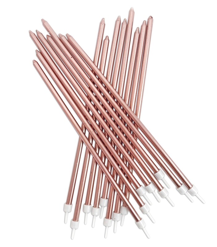 Product Image for Lange kakelys i rosegull 16 stk.