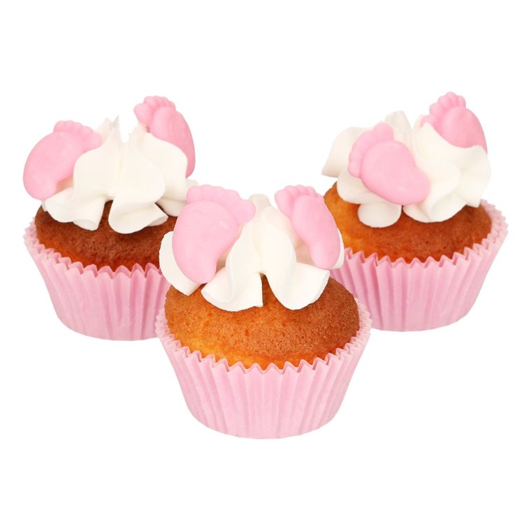 Product Image for Sukkerdekorasjoner, Baby Feet Rosa 16-pk