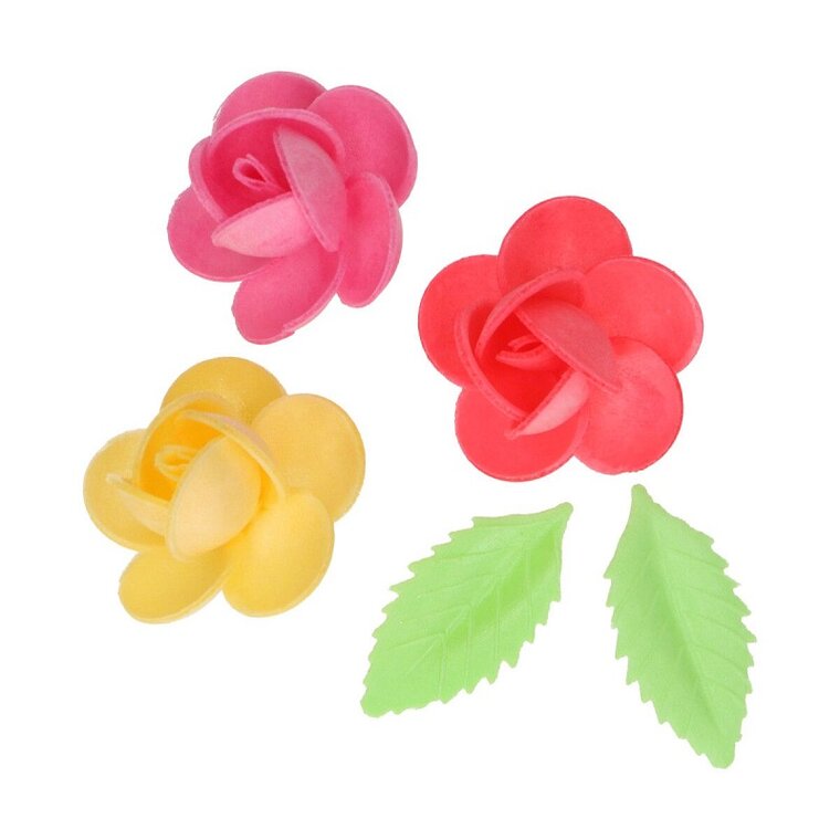 Product Image for FunCakes - Spiselige Oblatblomster, Frangipani med blader 15-pakke