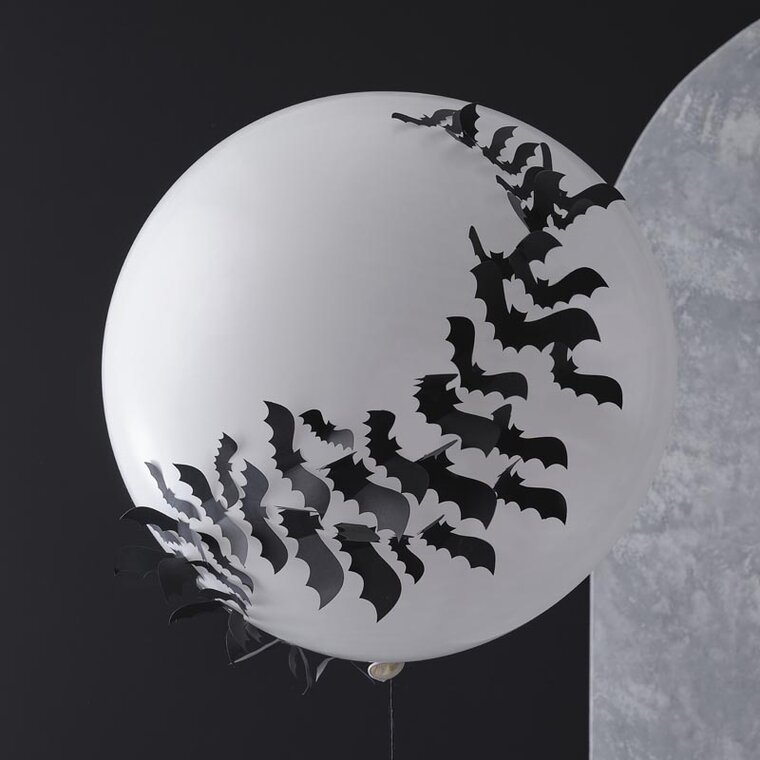 Product Image for Fright Night - Stor hvit ballong med 3D flaggermus