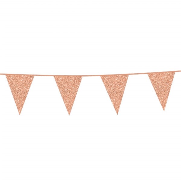 Product Image for Glitrende flaggirlander i rosegull 6 meter