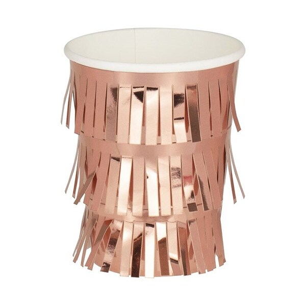 Product Image for Mix it Up - Pappkopper med frynser i rosegull 8 stk.