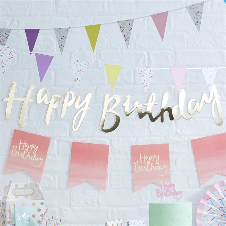 Product Image for Pick and Mix - Gullfoliert girlander Happy Birthday