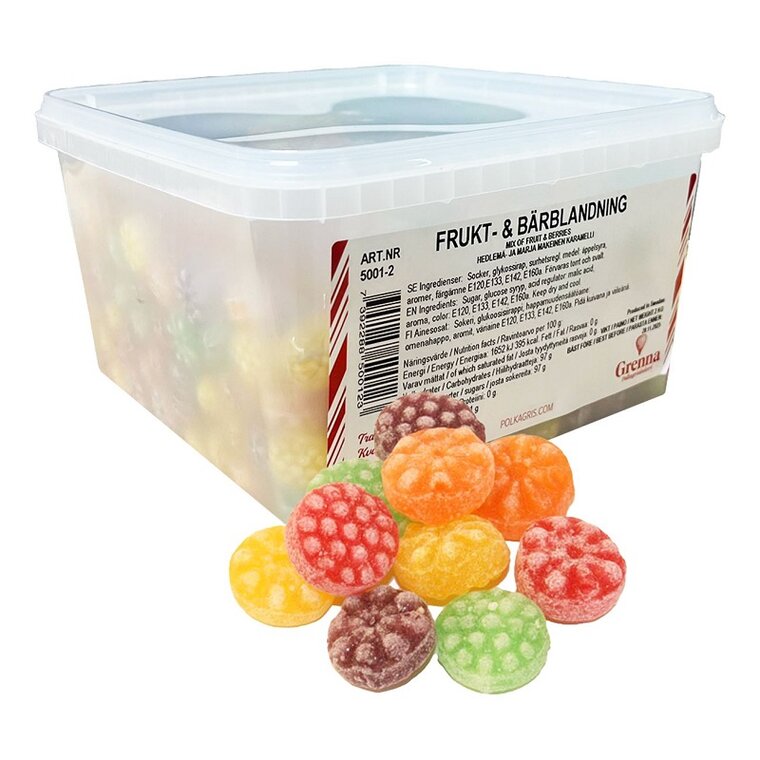Product Image for Karameller Frukt & Bærblanding i Stor Pakke 2 kg