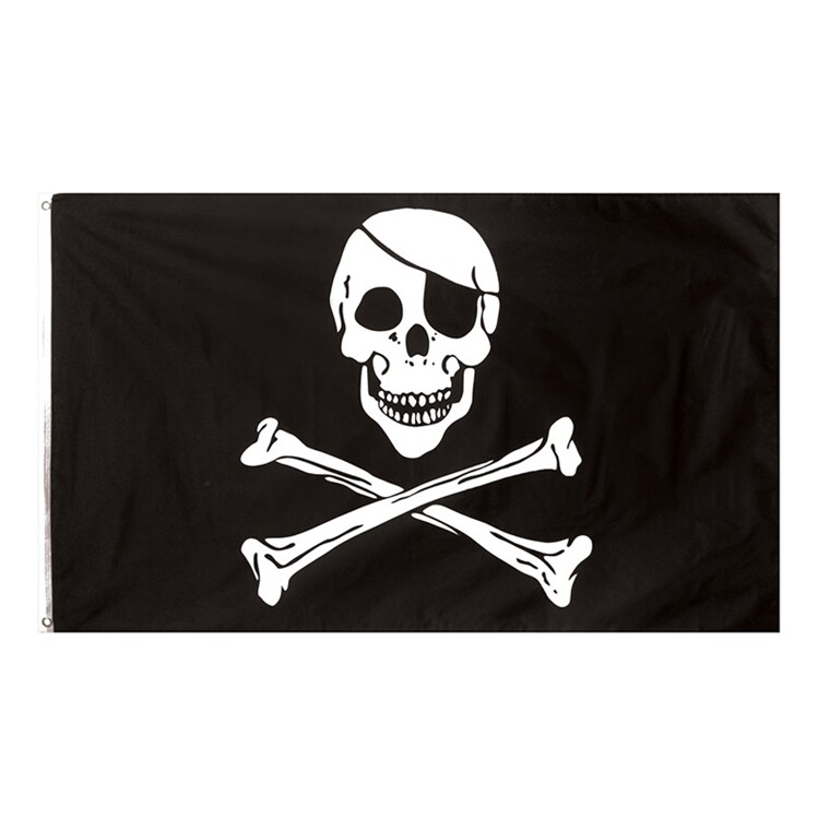 Product Image for Piratflagg i tøy, Jolly Roger 90 x 150 cm