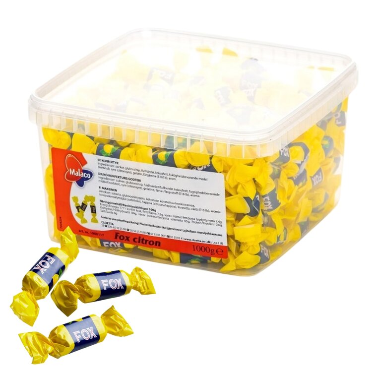 Product Image for Malaco Fox Sitron i Stor Pakke 1 kg