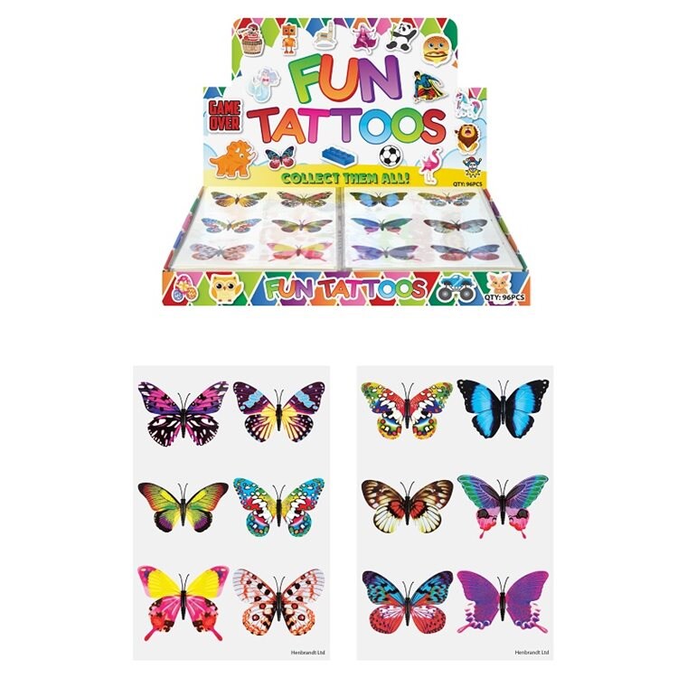 Product Image for Tatoveringer med motiv av sommerfugler 6 stk.