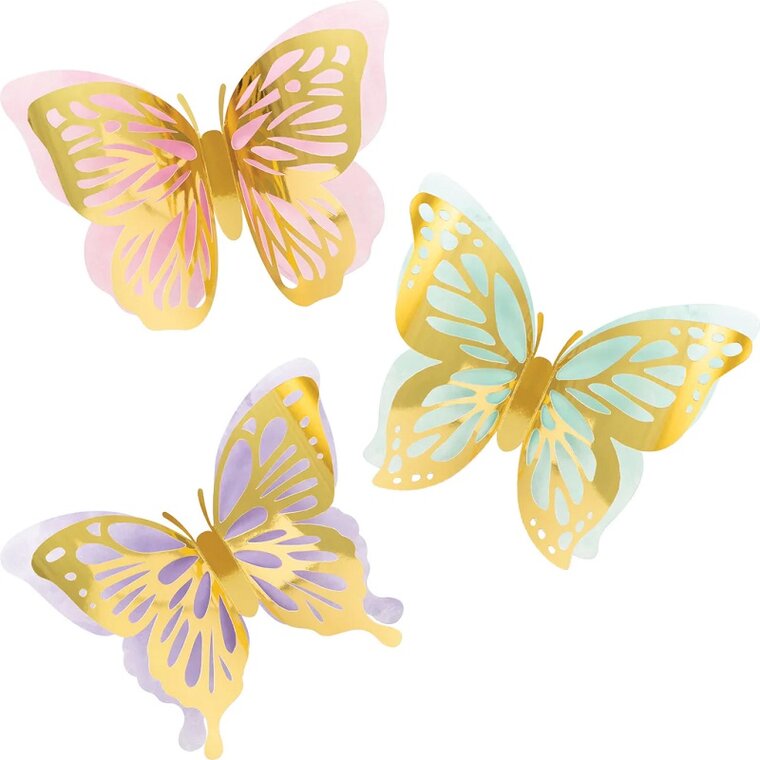 Product Image for Skimrende Sommerfugl - Veggdekorasjoner 3 stk.