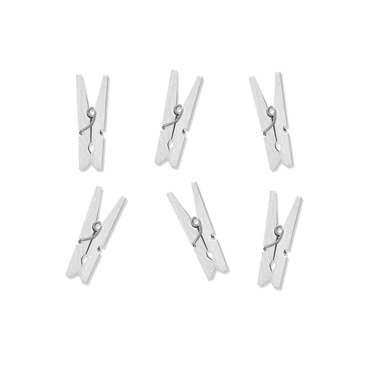 Product Image for Klesklyper i tre i hvit 20 stk.