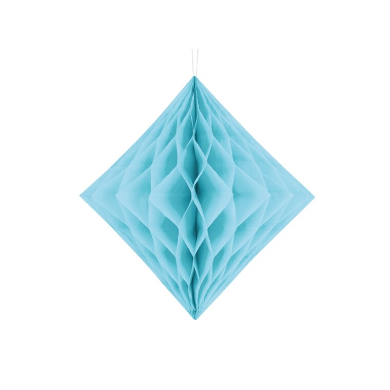 Product Image for Lyseblå diamantformet dekorasjon i honeycomb 20-30 cm