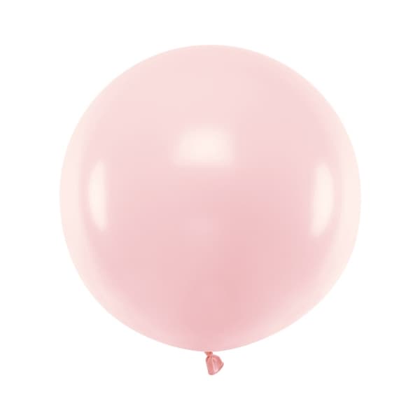 Product Image for Rund ballong, Pastell Lyserosa 60 cm (stykkevis)