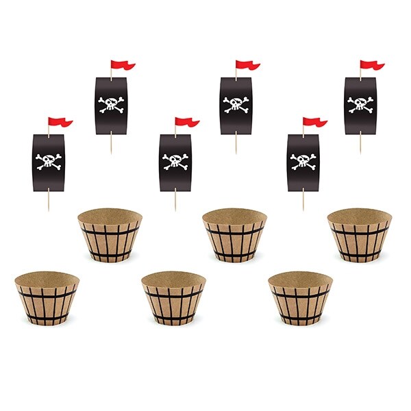 Product Image for Cupcake Kit Pirattema, 6 stk